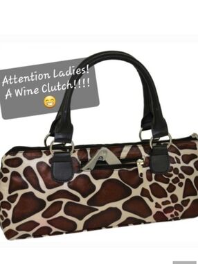 PRIMEWARE 🍷 Wine Clutch in Giraffe Print